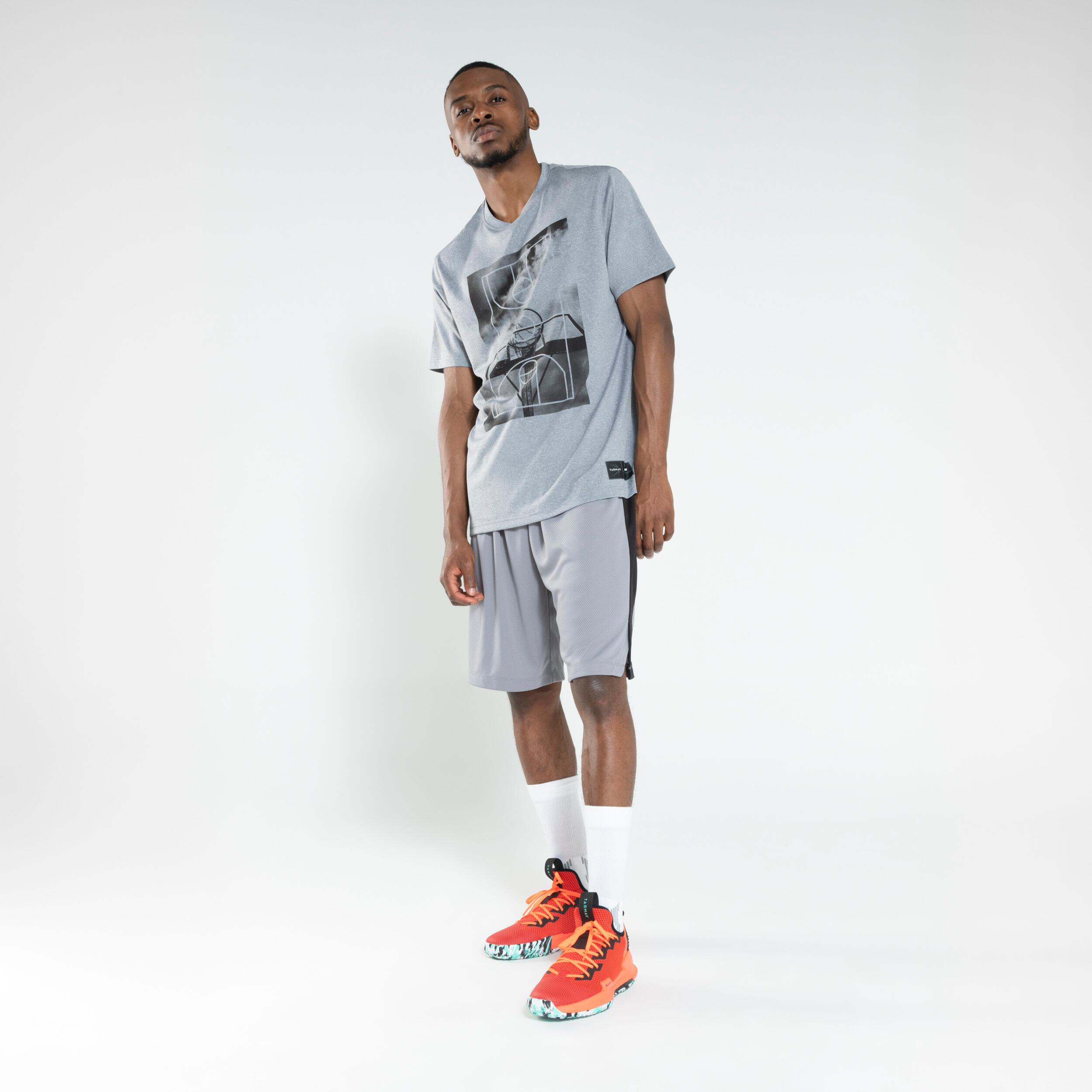 Men's/Women's Basketball T-Shirt/Jersey TS500 Fast - Light Grey 5/7