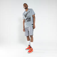 T-SHIRT / MAILLOT BASKETBALL HOMME/FEMME - TS500 FAST GRIS CLAIR