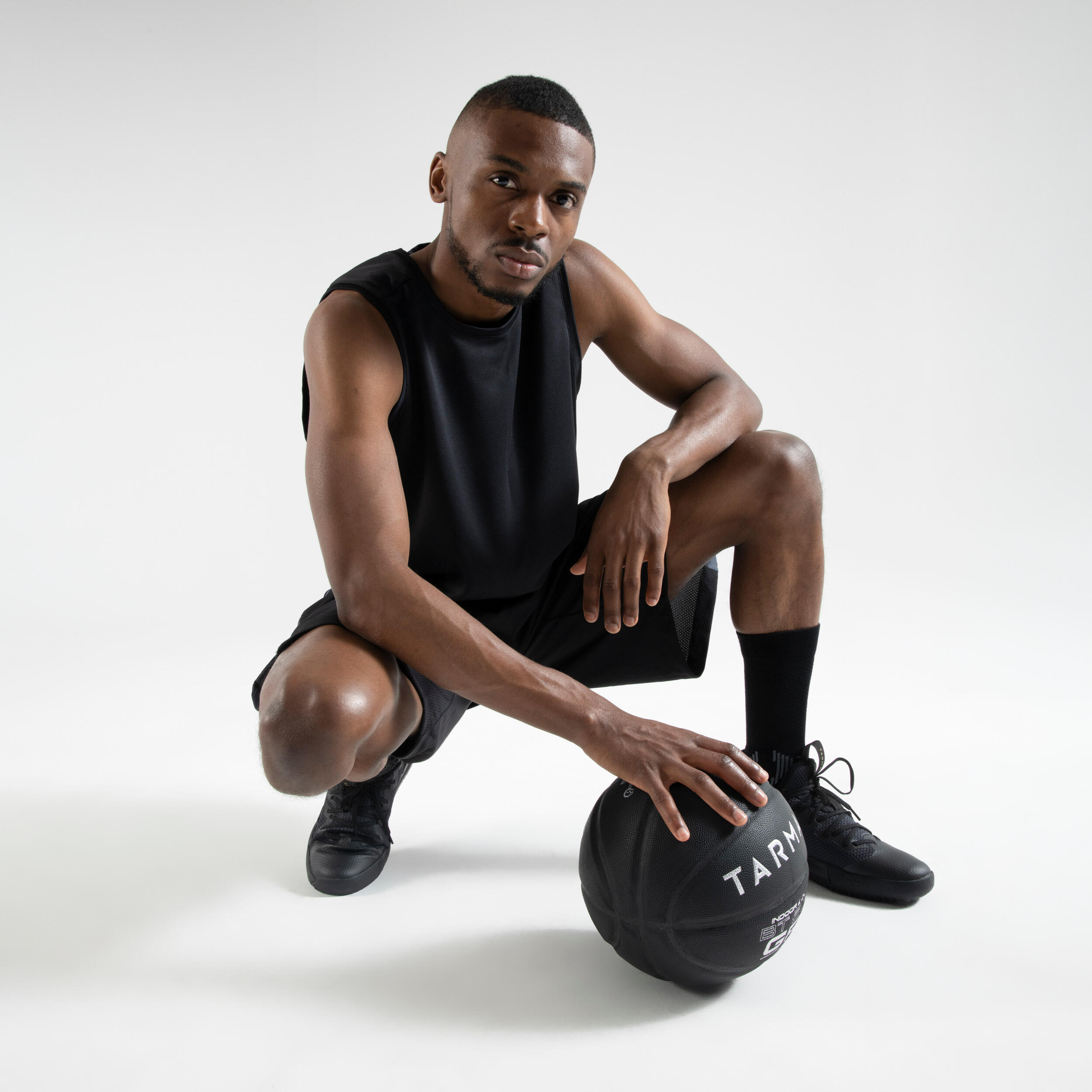 Men's Sleeveless Basketball Jersey T500 - Black 6/8