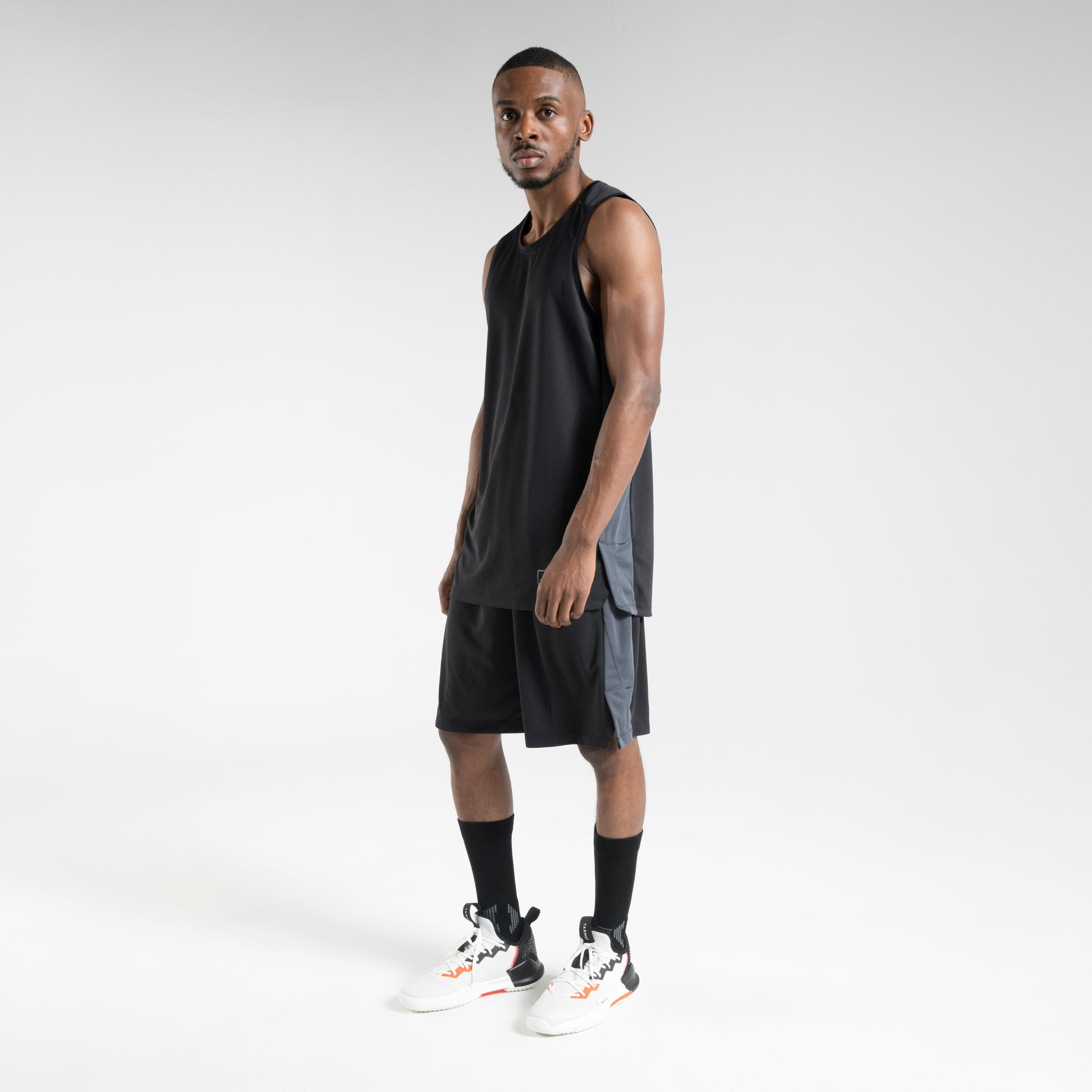 Men's Sleeveless Basketball Jersey T500 - Black 4/8
