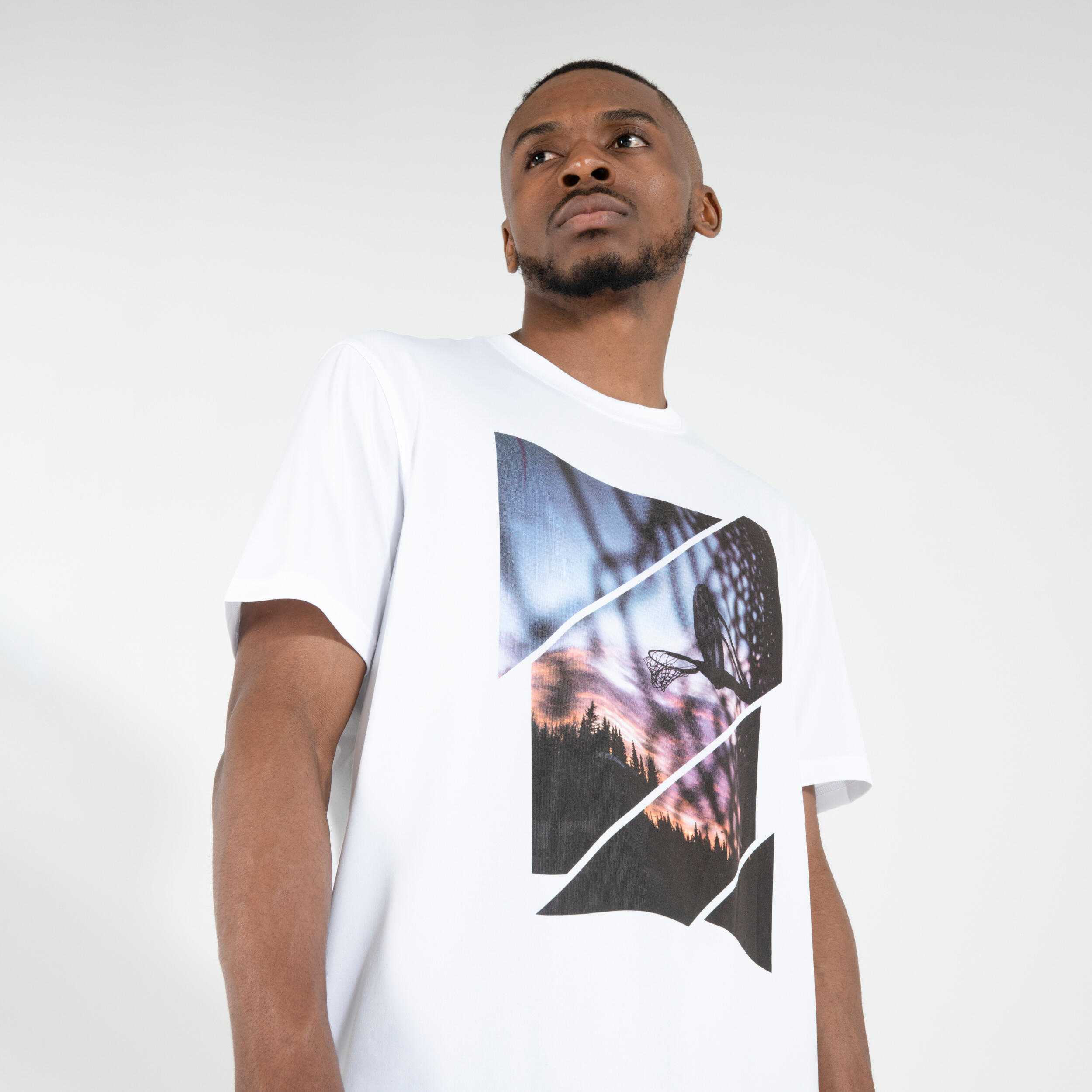 white basketball t shirt