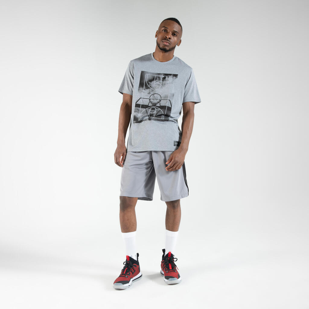 Basketballshorts SH500 Herren dunkelblau/weiss