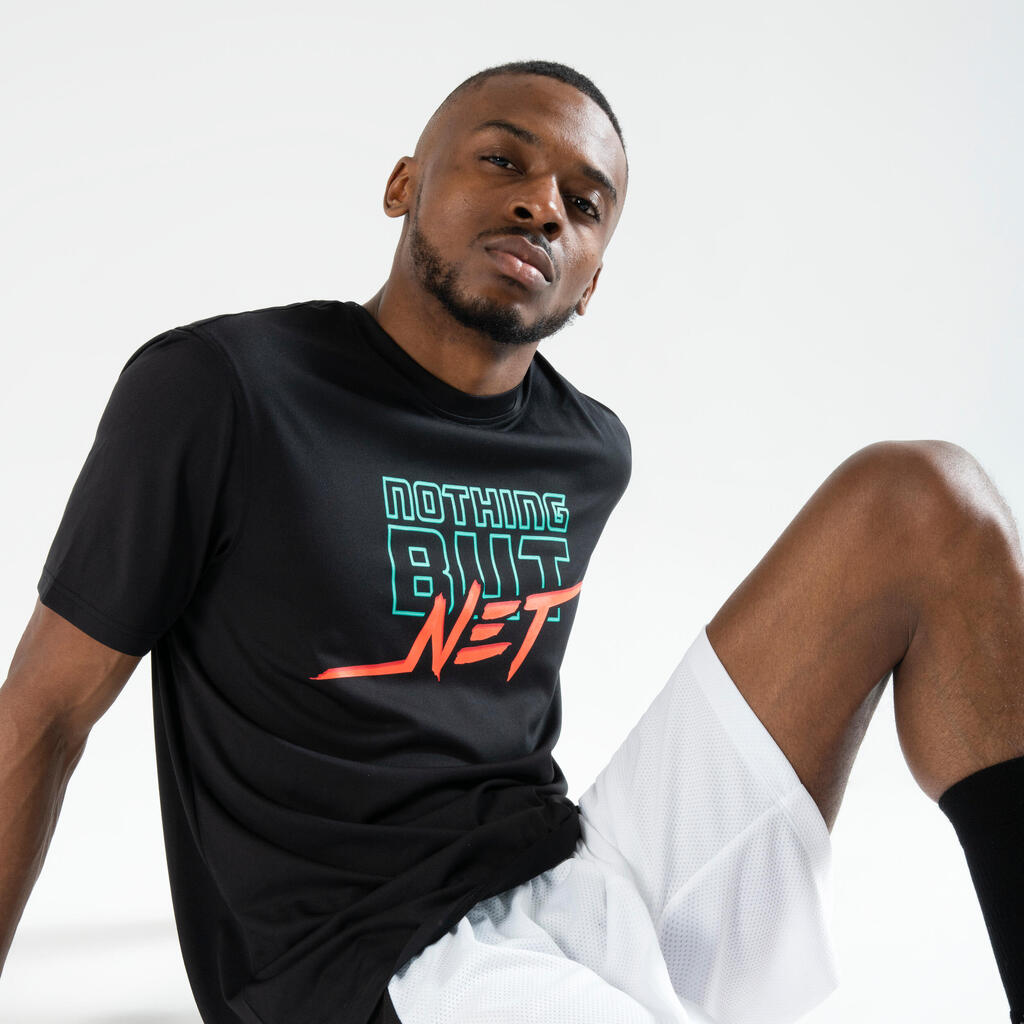 Herren Basketball  T-Shirt - S500 schwarz