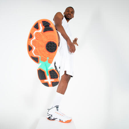Кросівки баскетбольні чоловічі SHIELD 500 сірі/помаранчеві