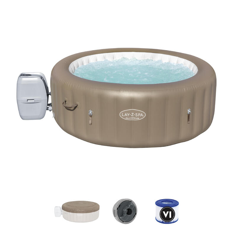 Spa gonflable Bestway Kit spa gonflable Lay-Z-Spa Havana rond Airjet 2/4  places + 6 filtres + 2 appuie-têtes