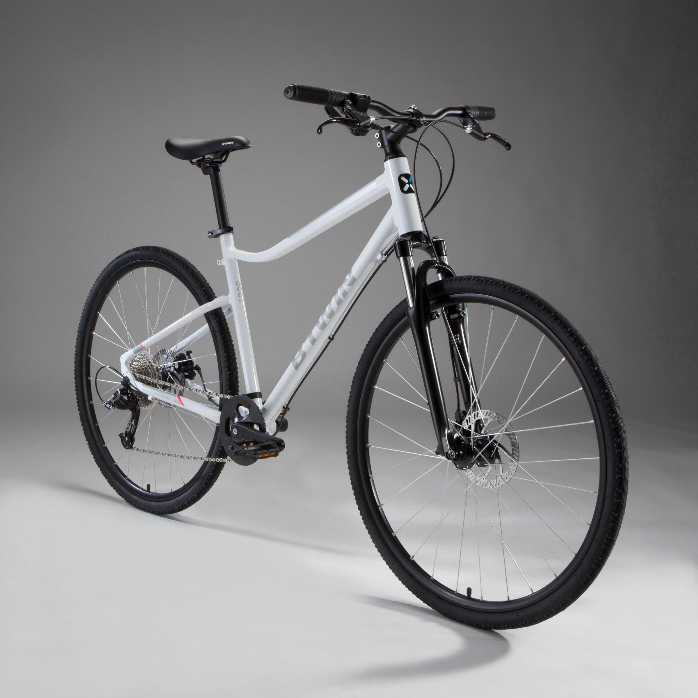 HYBRID BIKE RIVERSIDE 500 - White - Decathlon