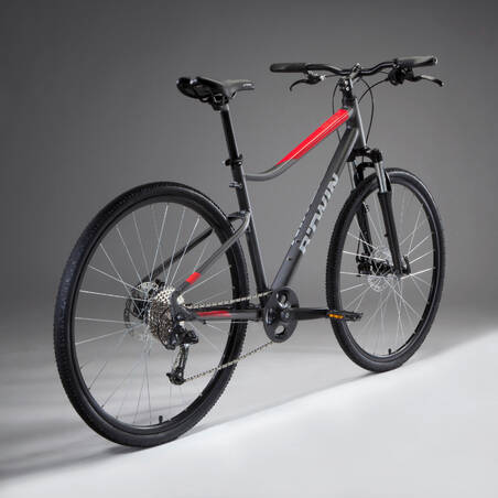 Sepeda Hybrid Riverside 500 - Abu-abu/Merah