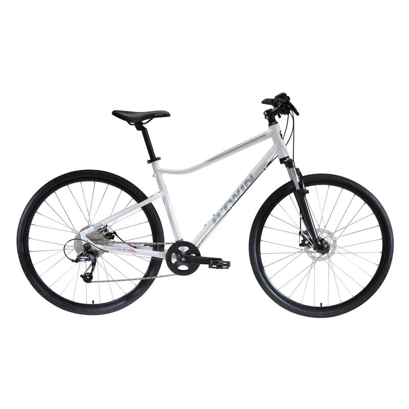 Riverside 500 Hybrid Bike White Decathlon