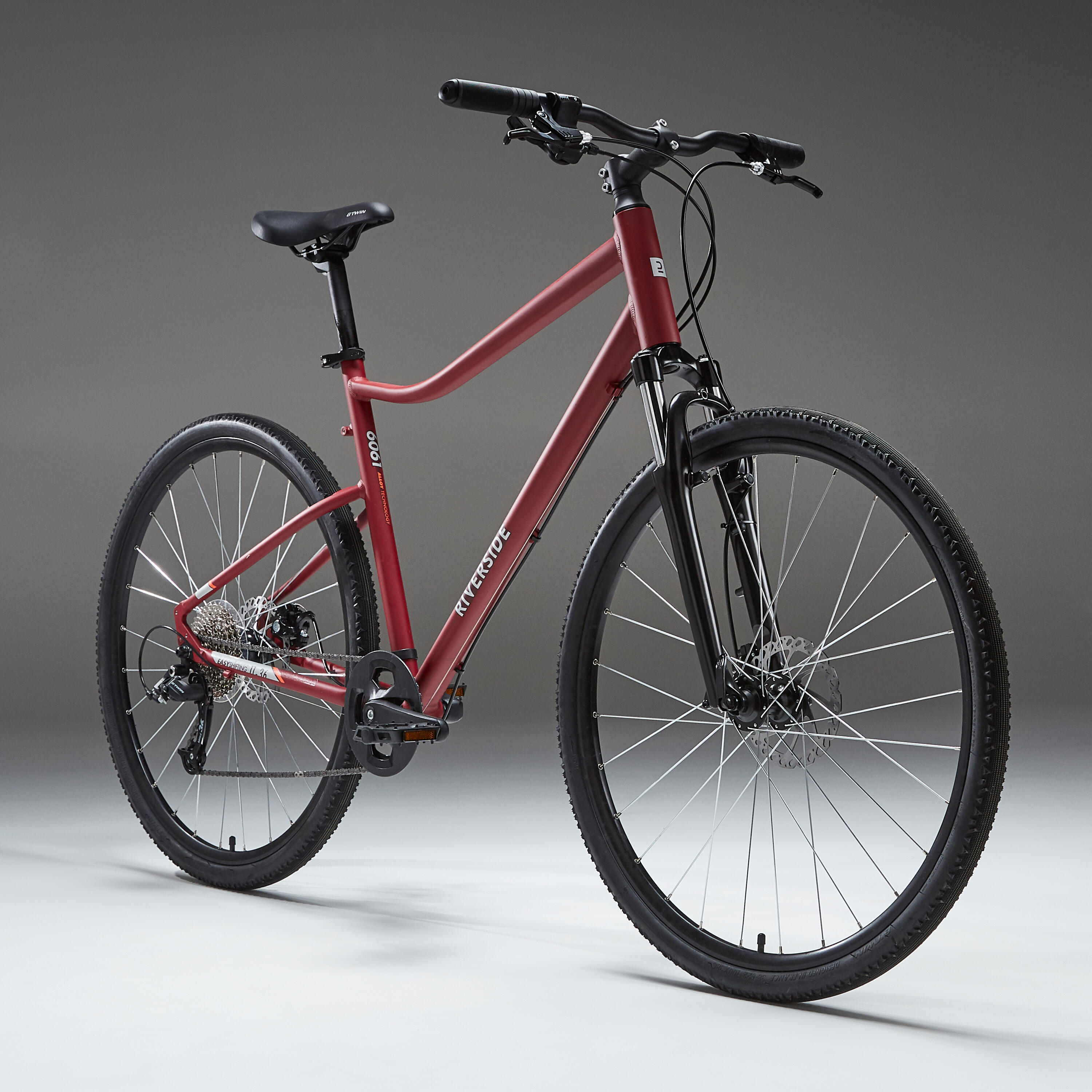 Hybrid Bike Riverside 500 - Burgundy 2/8