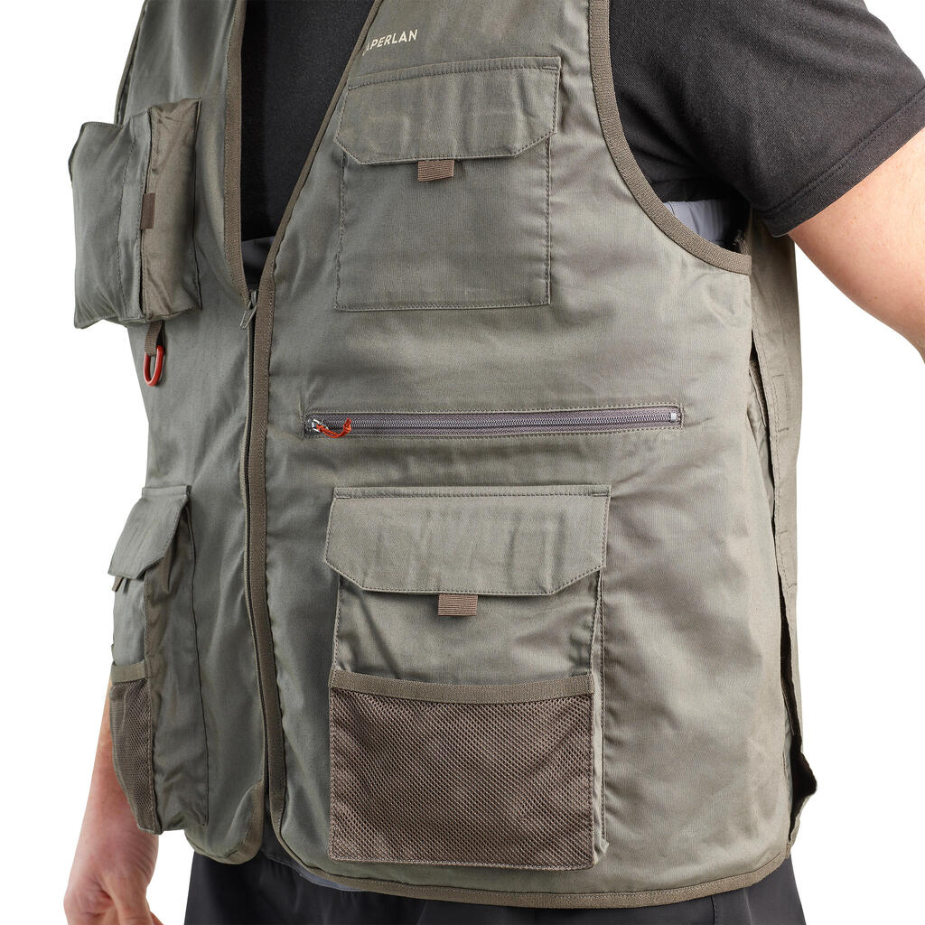 Fishing gilet 100 - Khaki