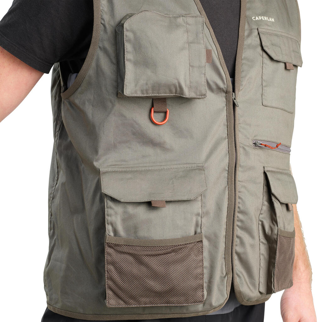 Fishing gilet 100 - Khaki