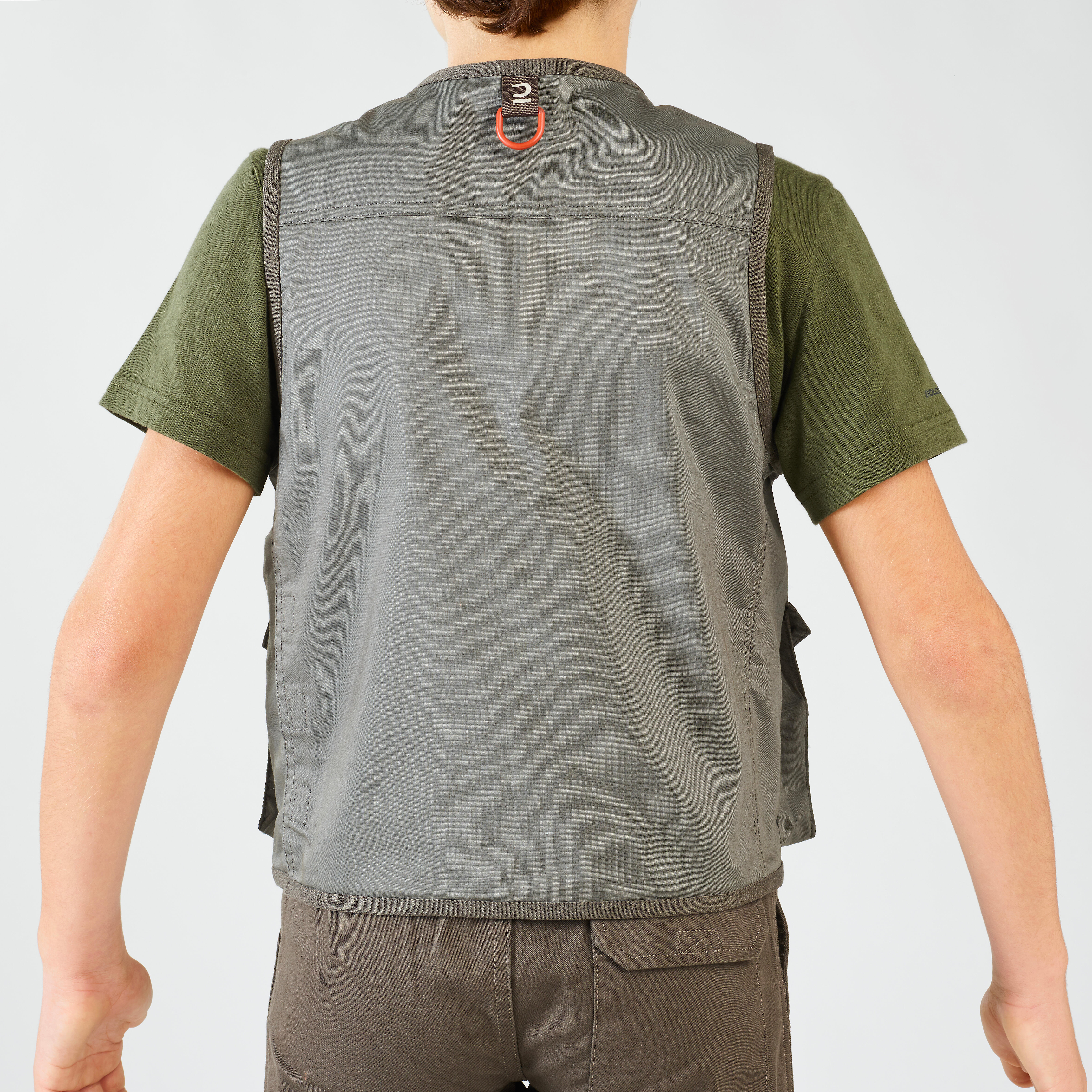 Gilet pesca bambino 100 verde militare CAPERLAN Decathlon