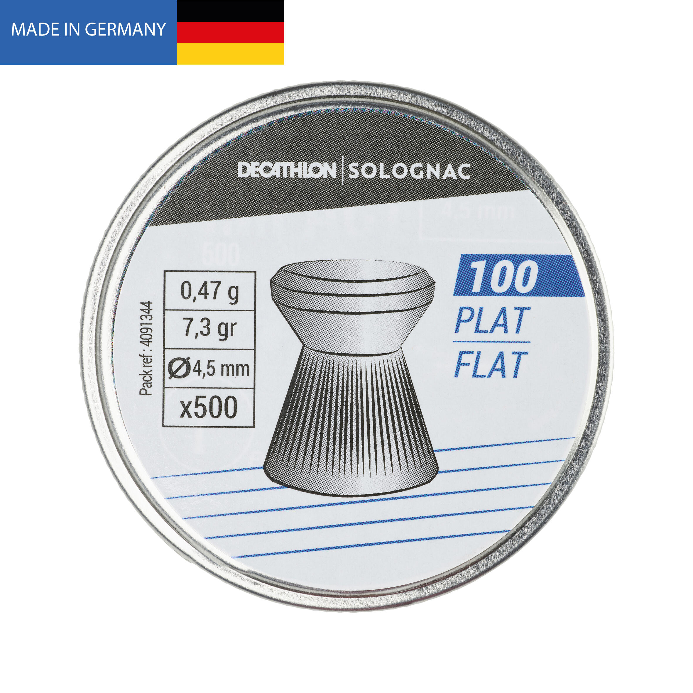 Luftgewehrmunition flach 4,5 MM 1/4