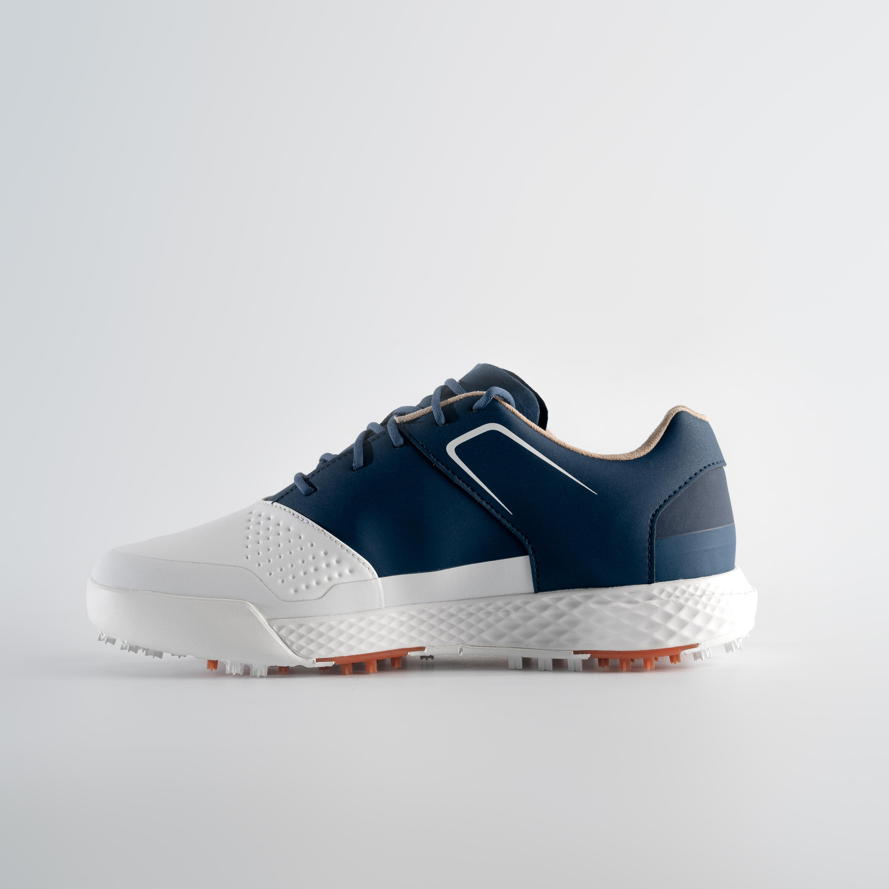 Men's golf waterproof grip shoes - white and blue 3/7
