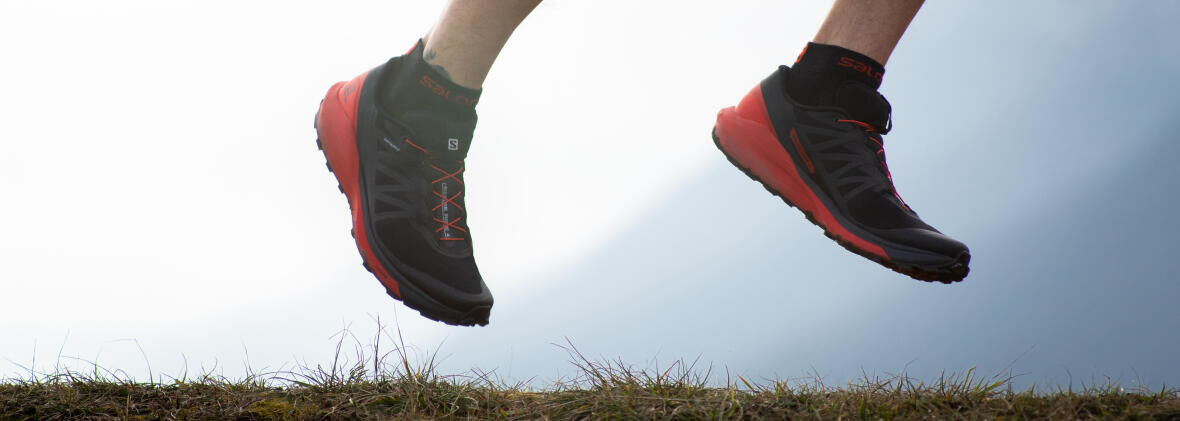 Chaussures de running salomon en montagne