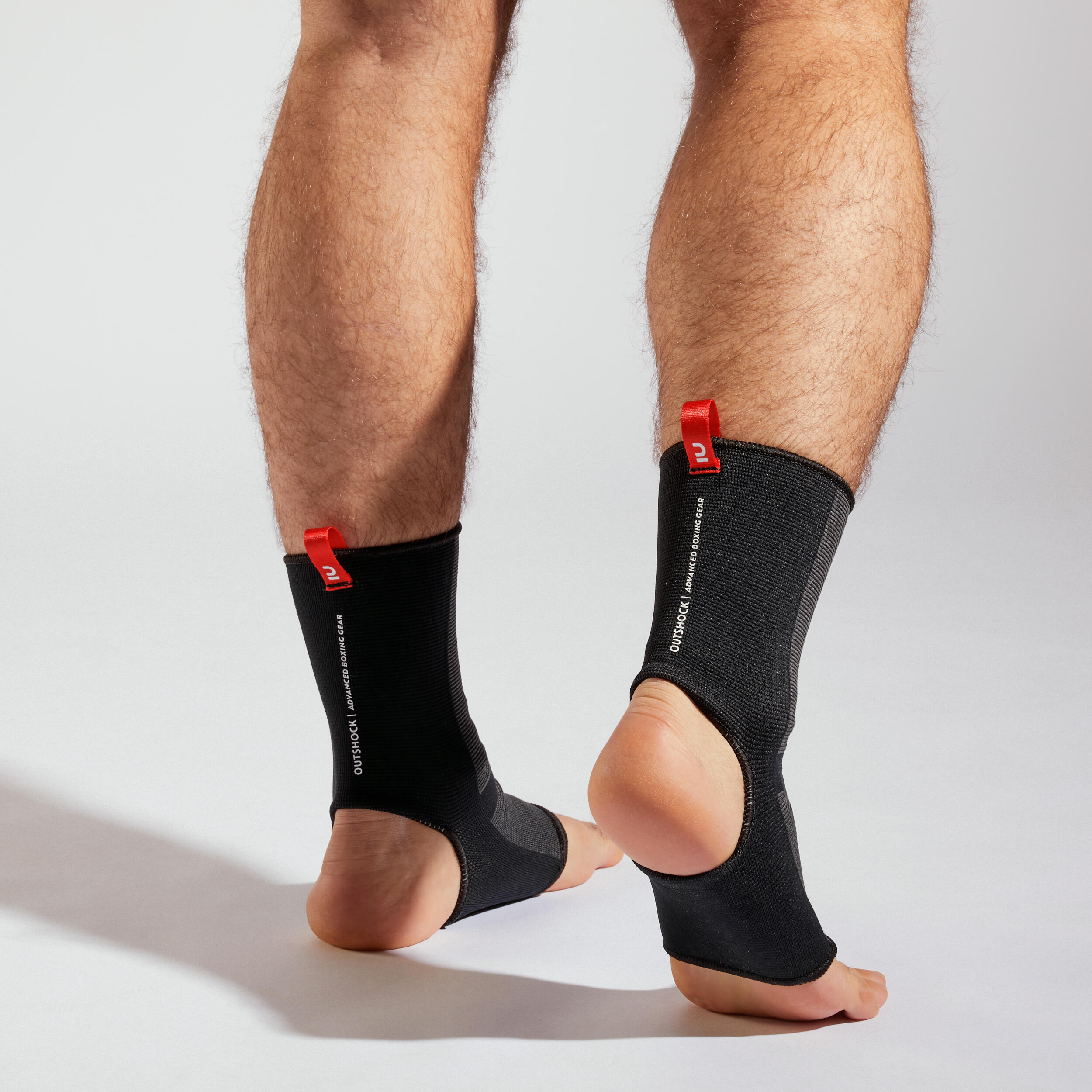 Knöchelsocken Thaiboxen Damen/Herren rot/schwarz 3/6