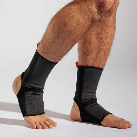 Adult Muay Thai Ankle Support - Black/Red - Decathlon