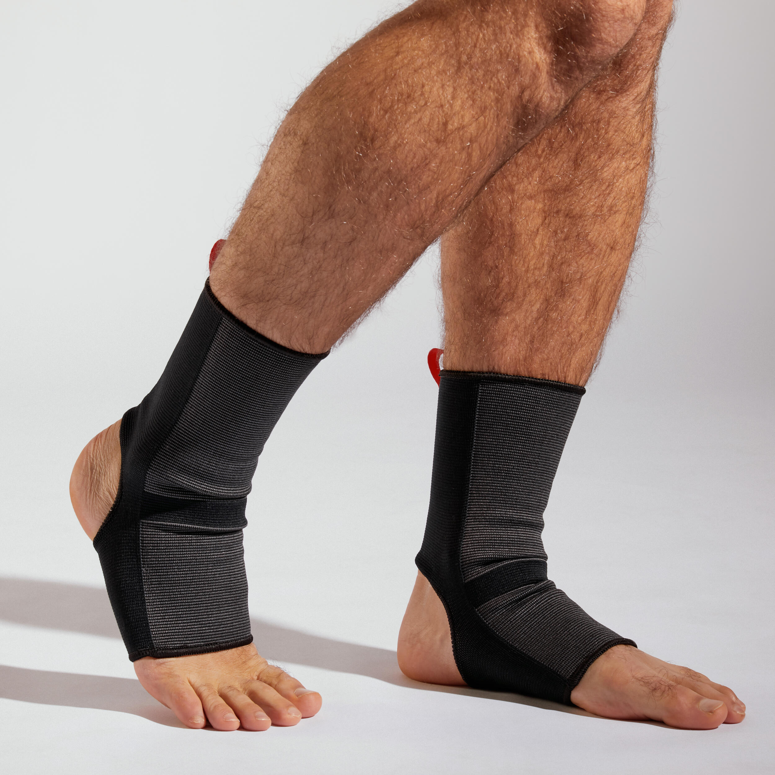 Adult Muay Thai Ankle Support Black Red Decathlon