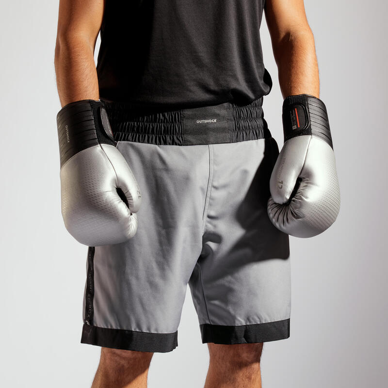 Gants de boxe sparring adulte, gris et noir