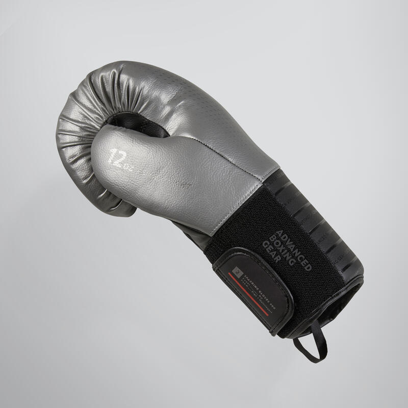 Boxerské rukavice na sparring 900 černo-stříbrné