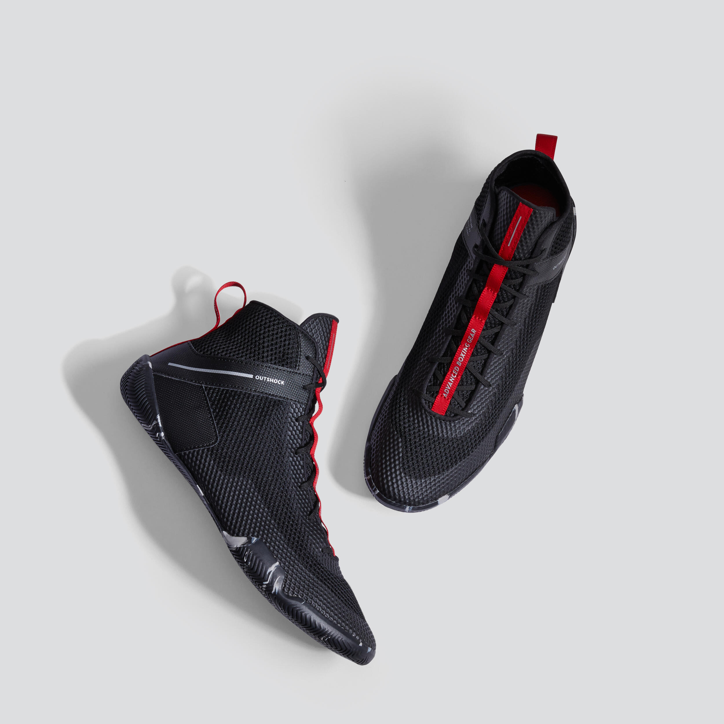 Light and Flexible Boxing Shoes - 500 Black - OUTSHOCK