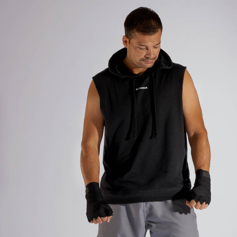 Boxing hooded tank top - black