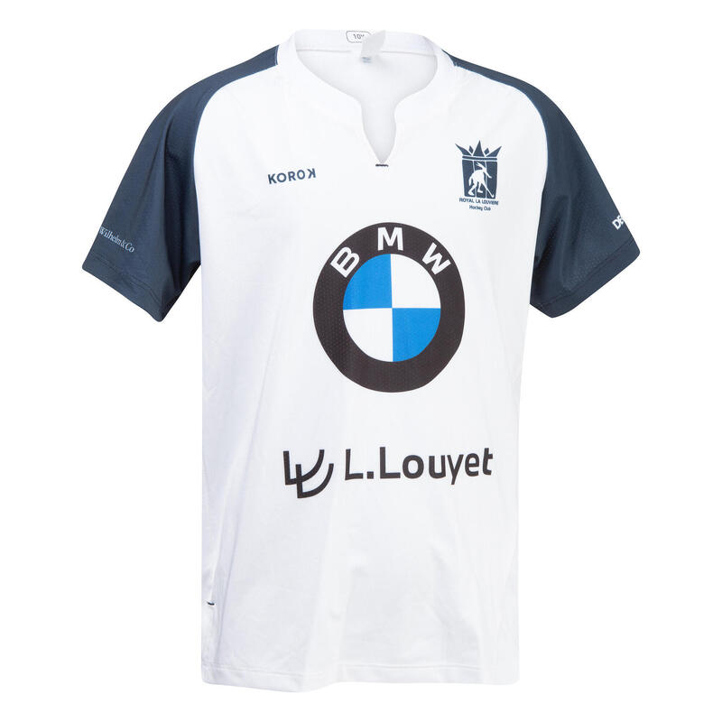 Hockeyshirt gemiddeld intensief spelen meisjes FH500 La Louvière wit