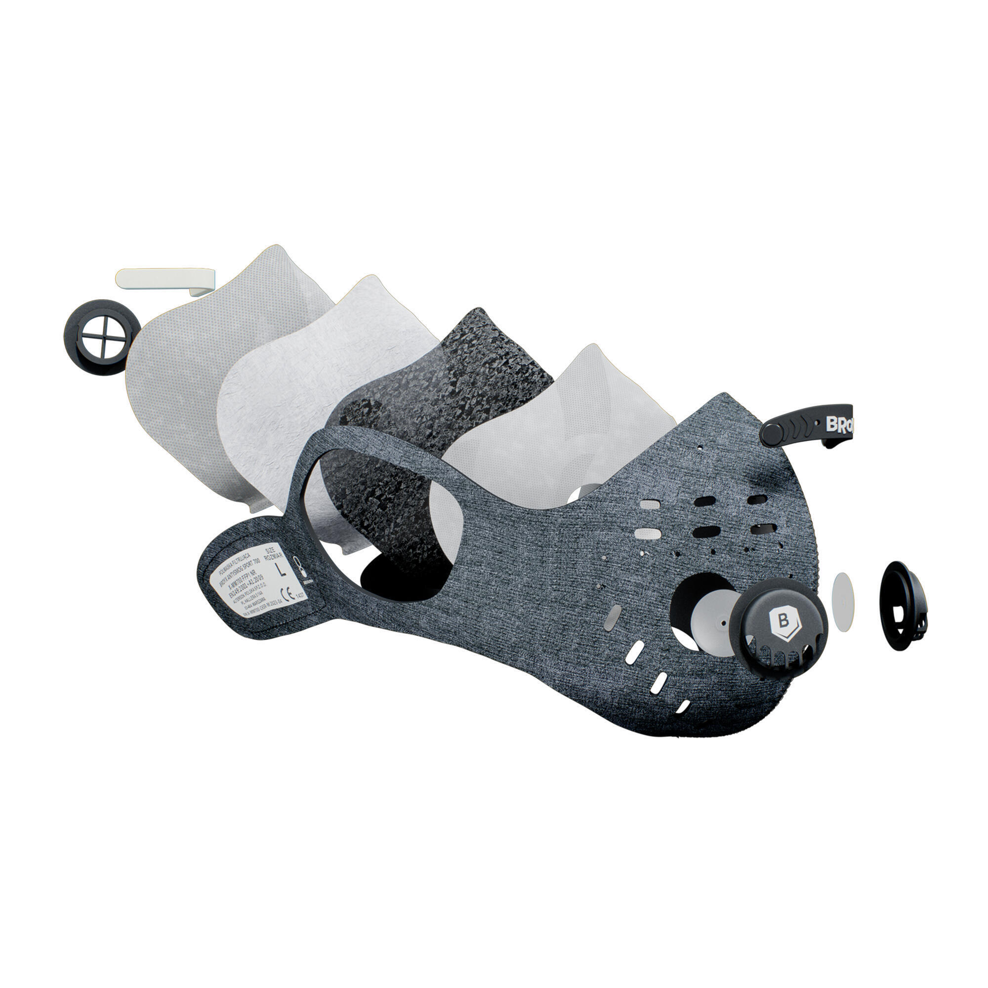 DEMI MASQUE FILTRANT SPORT 700 BROYX + 2 FILTRES INCLUS -FFP1