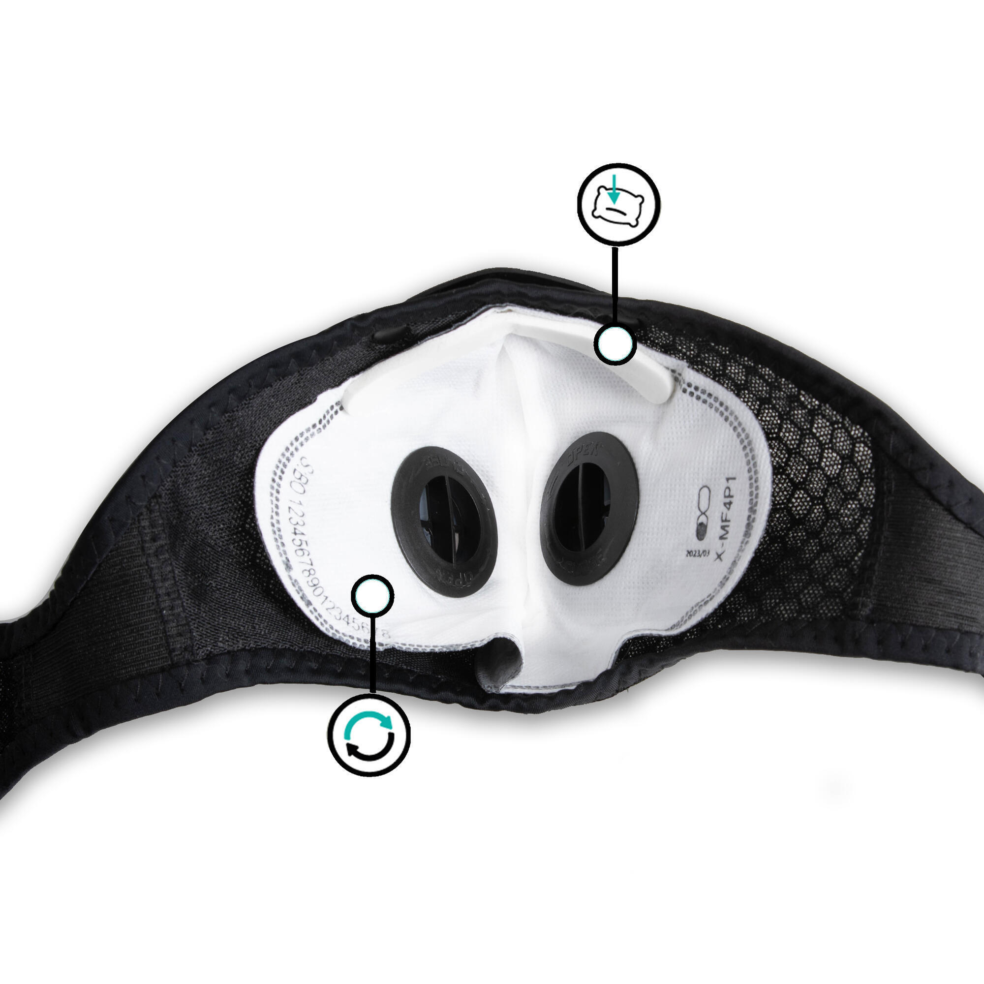 DEMI MASQUE FILTRANT SPORT 500 BROYX + 2 FILTRES INCLUS -FFP1 