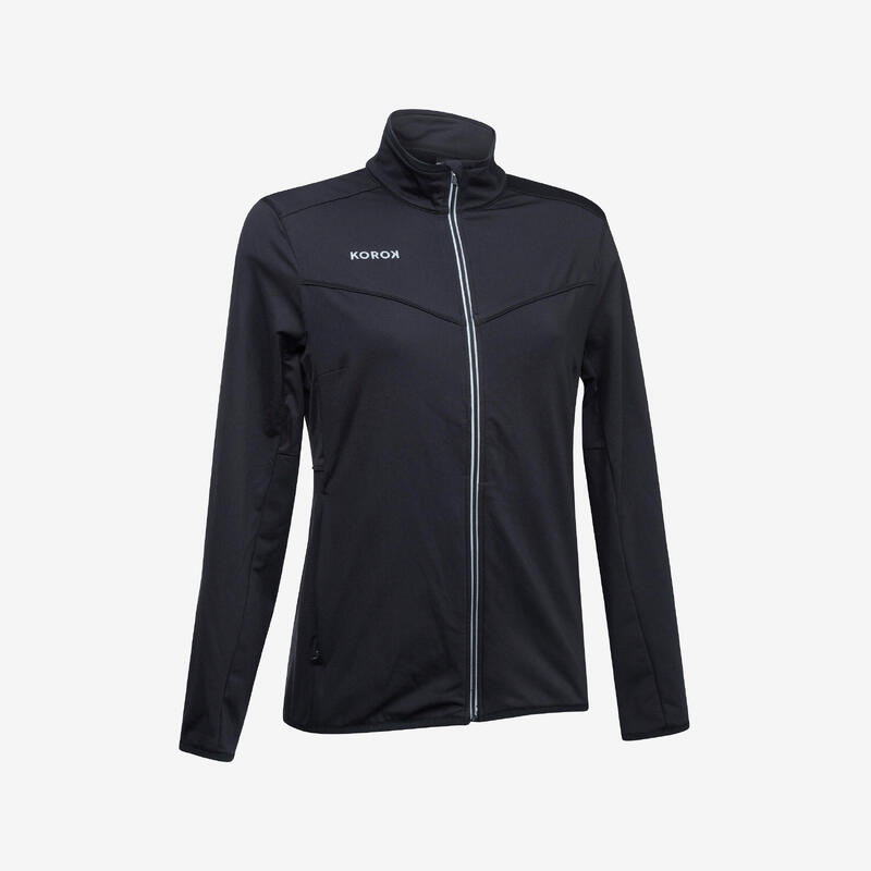 Chaqueta de entrenamiento de hockey sobre hierba mujer FH900 negro