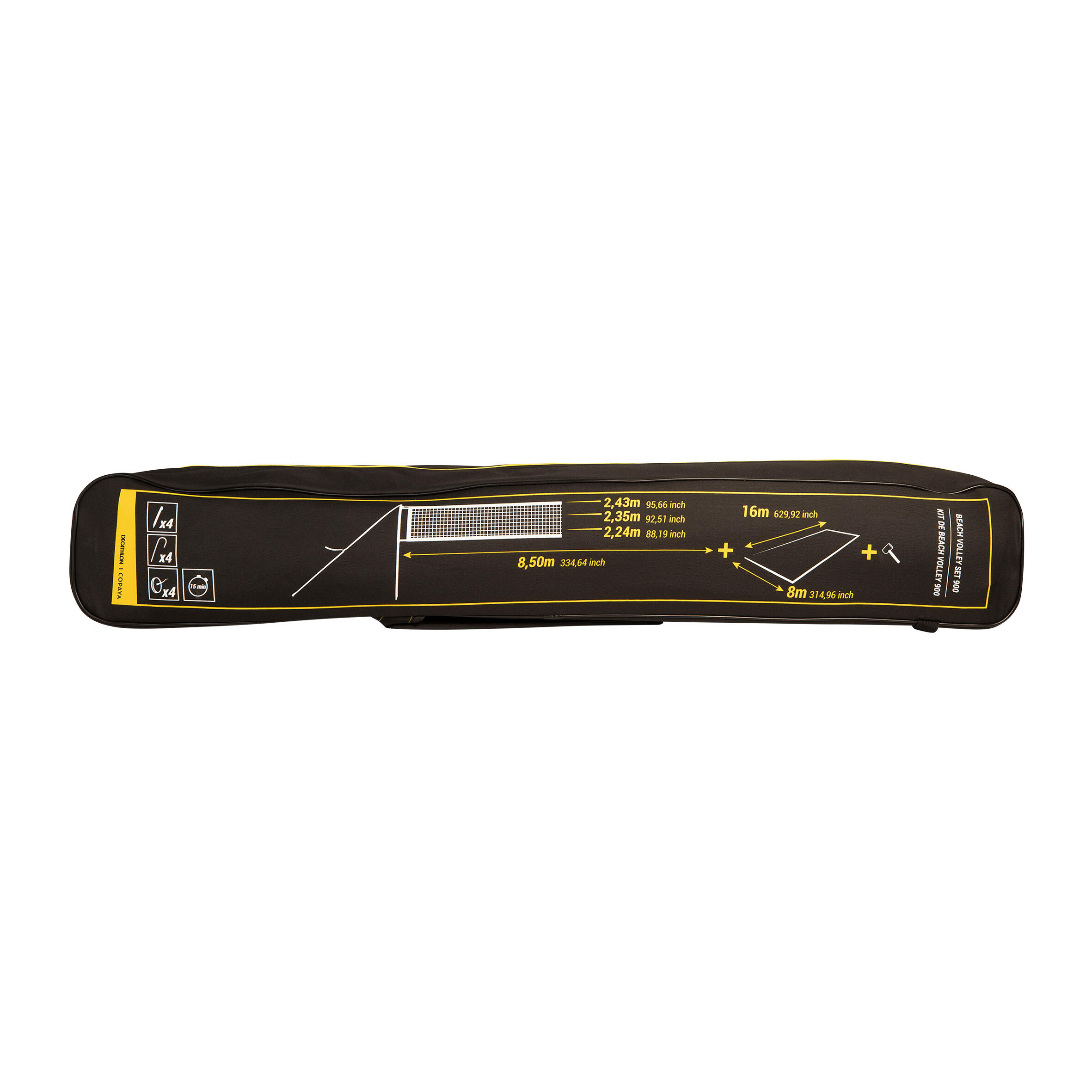 Official Dimensions Beach Volleyball Set - BV 900 Yellow - KIPSTA