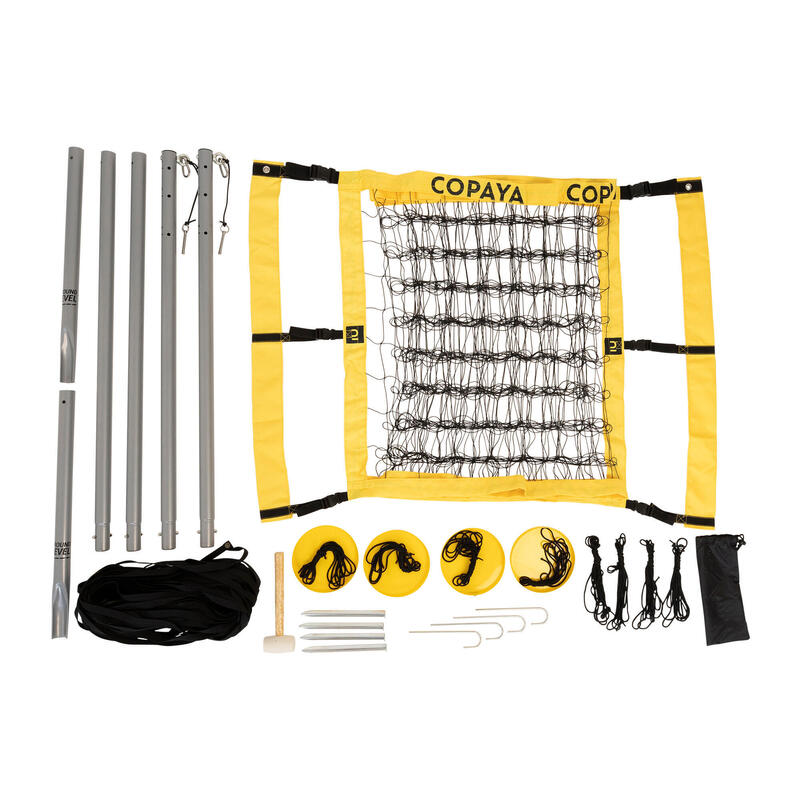 Set de beach volley - Dimensions officielles - BV900 Jaune