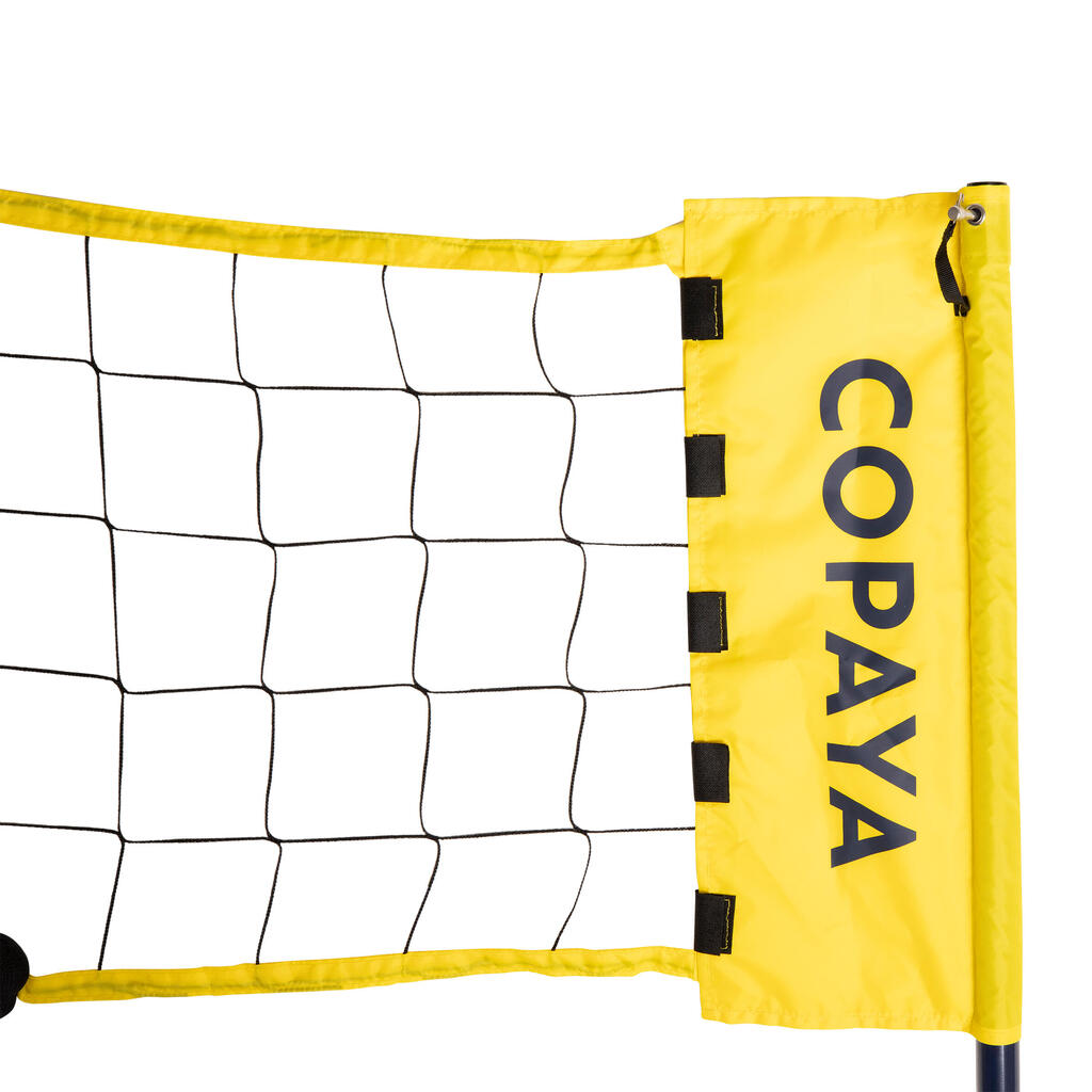 Pielāgojams pludmales volejbola komplekts (tīkls un stabi) “BV500”, dzeltens
