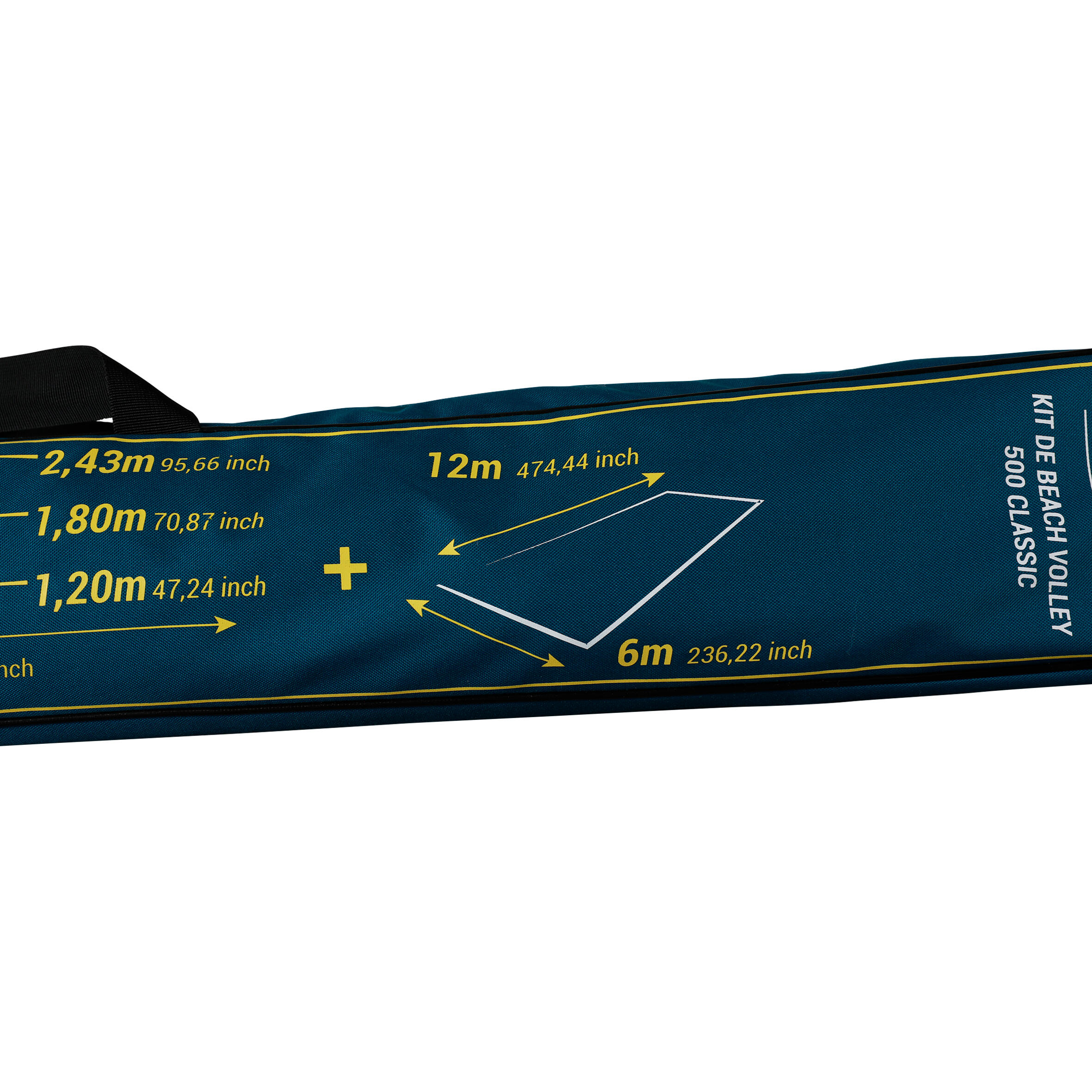 Beachvolleyballnetz Set 6 m × 12 m verstellbar in 3 Höhen - BV500 blau 3/9