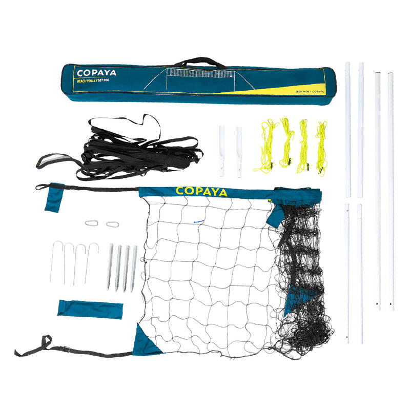 Beachvolleyballnetz Set BV500 6 m blau