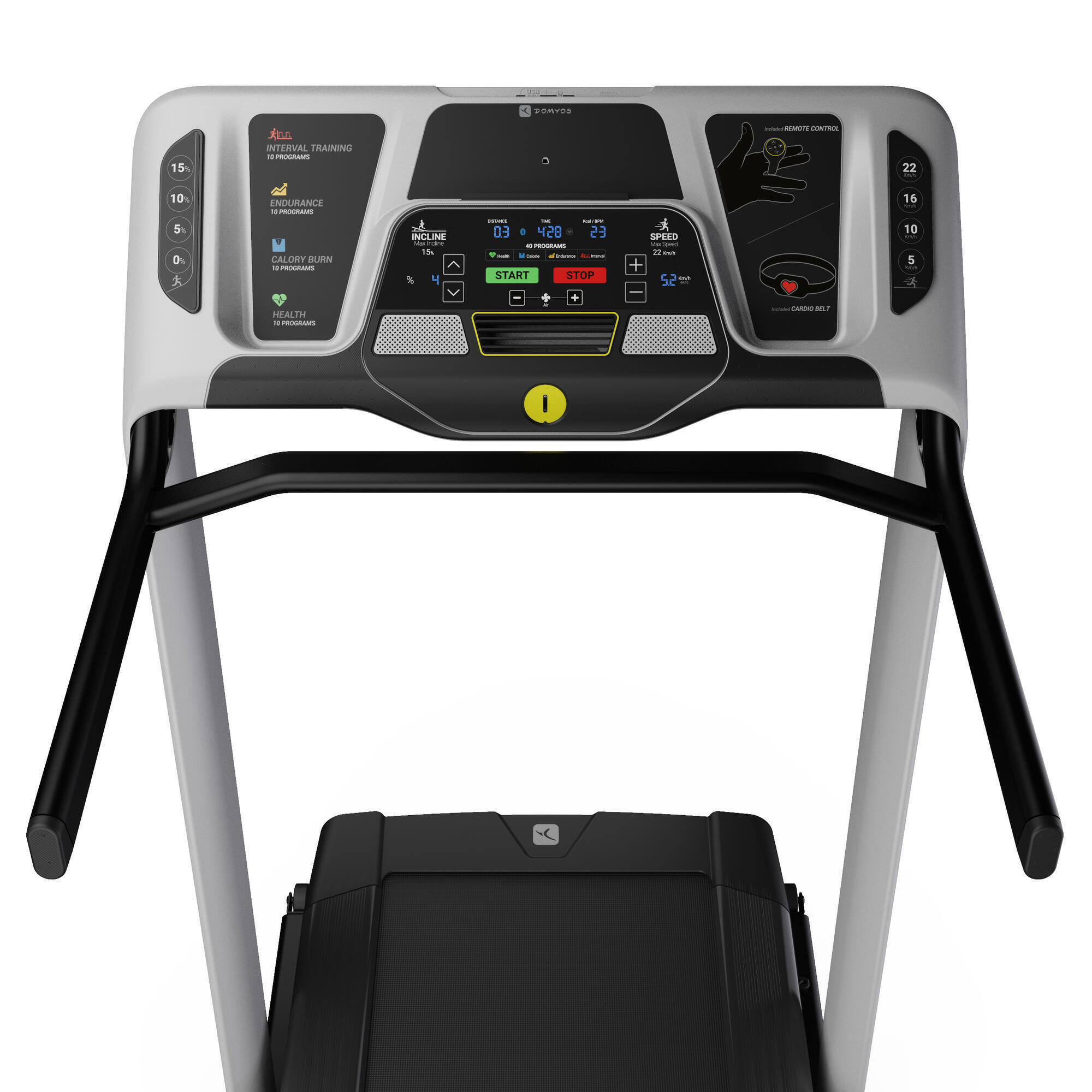 INTENSE RUN Connected treadmill, 22 km/h, 51x150cm