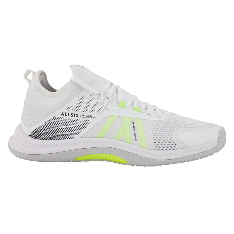 Men's Regular Volleyball Shoes Fit 500 White/Yellow Decathlon