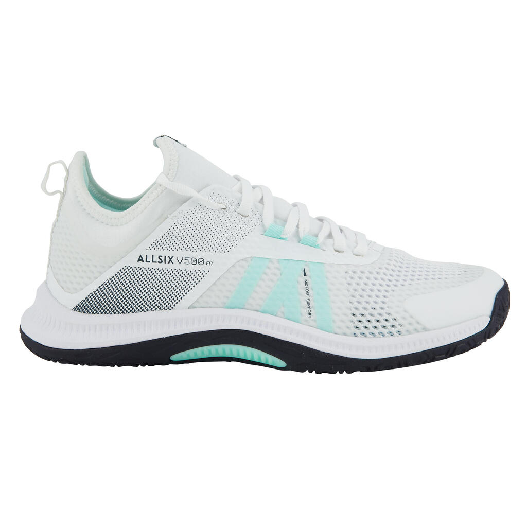 Women's Regular Volleyball Shoes Fit 500 - White/Mint Green