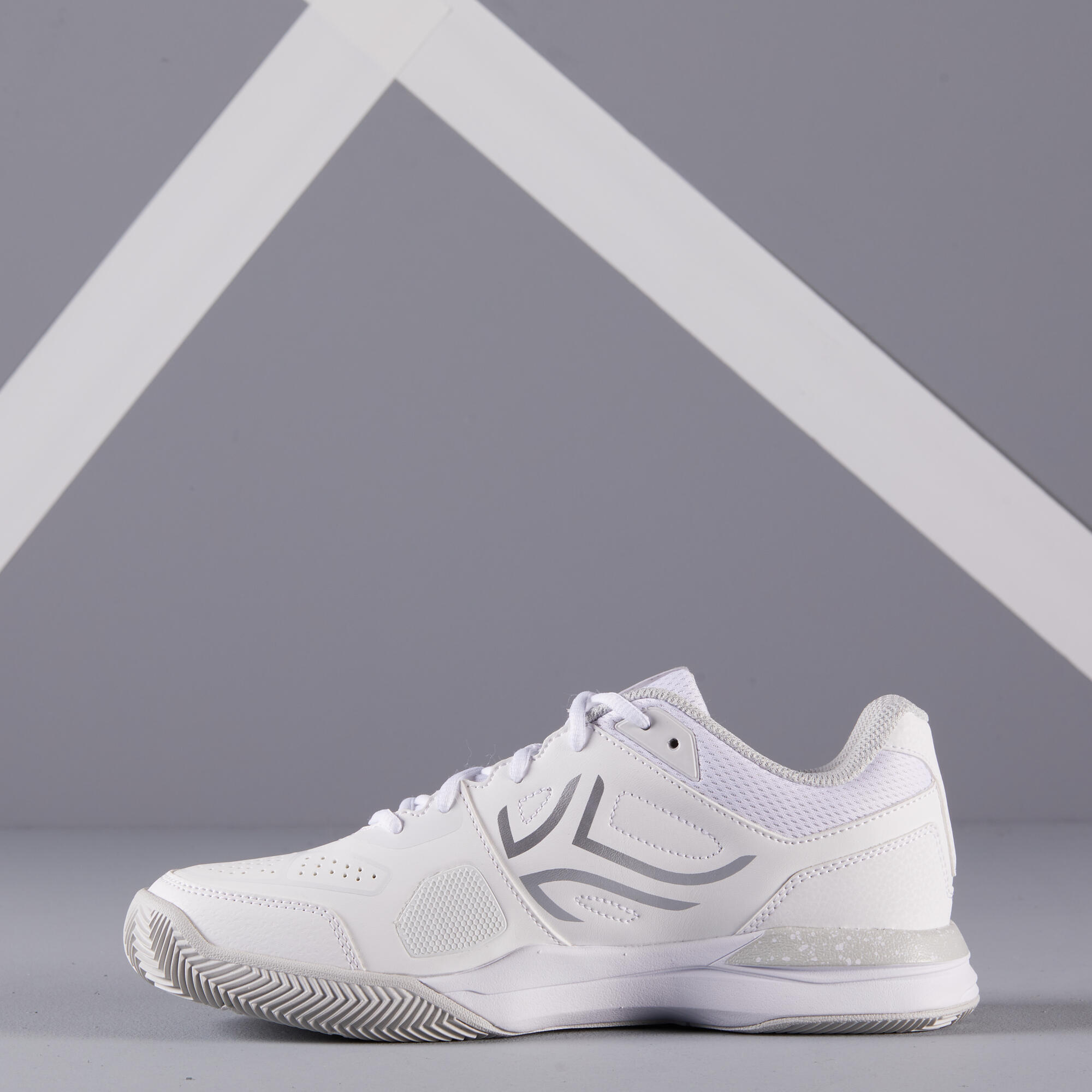 WOMEN'S WHITE TS500 CLAY TENNIS SHOES