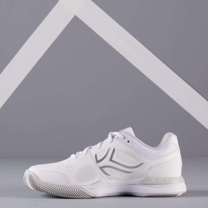 Tennisschoenen voor dames TS500 gravel/kunstgras wit