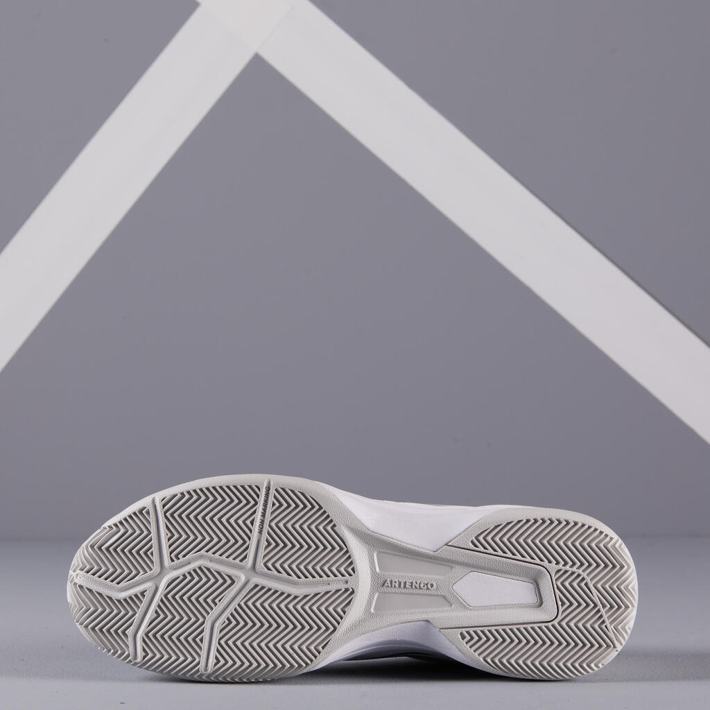 Sieviešu māla seguma laukuma tenisa apavi “TS 500”, balti