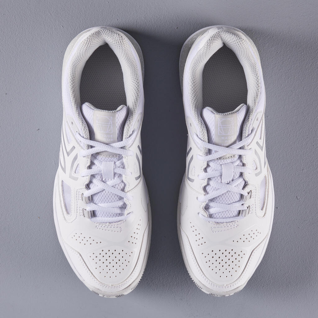 Sieviešu māla seguma laukuma tenisa apavi “TS 500”, balti