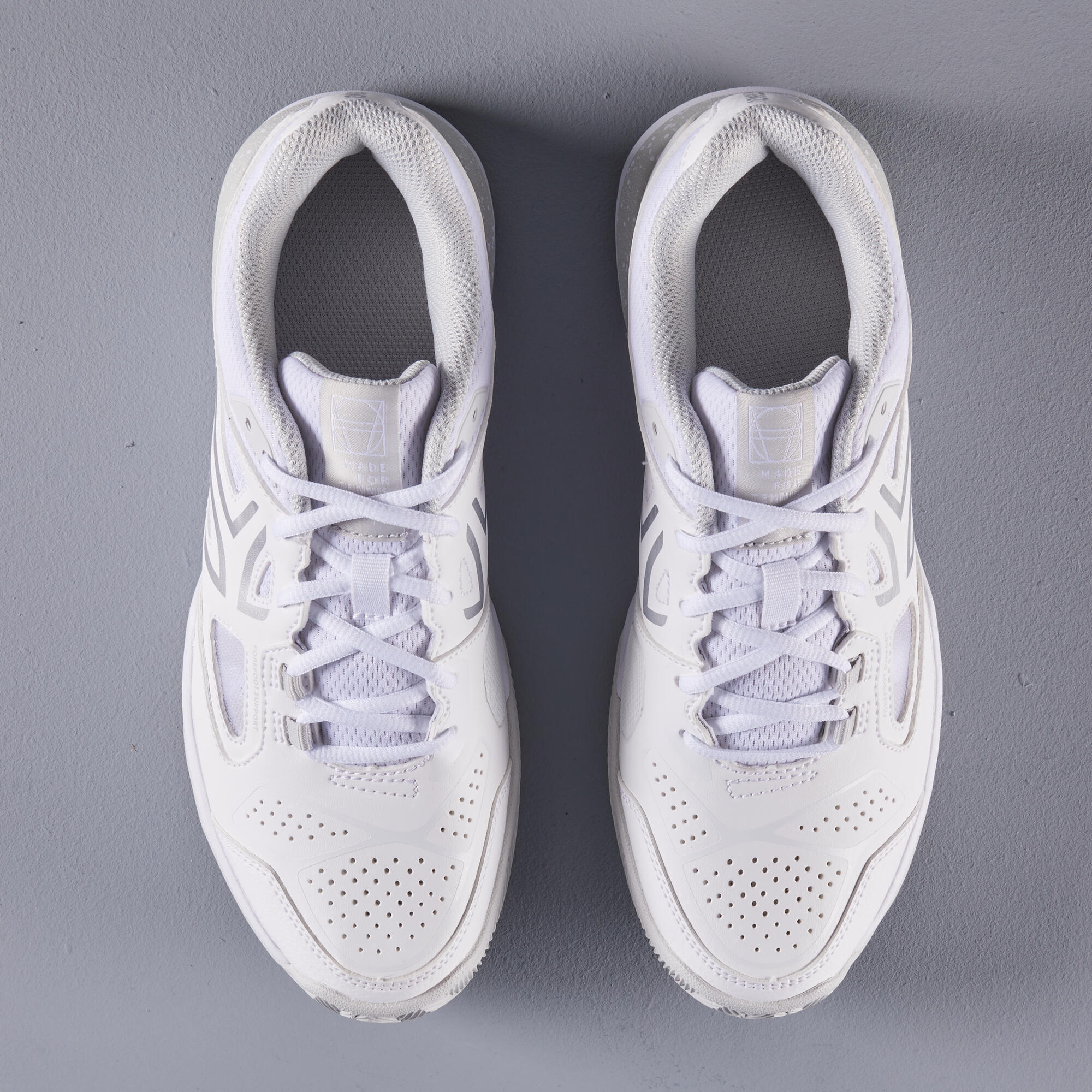 WOMEN'S WHITE TS500 CLAY TENNIS SHOES