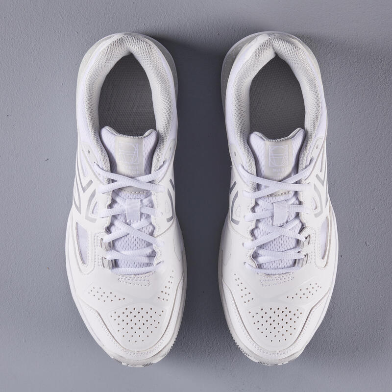 Tennisschoenen voor dames TS500 gravel wit