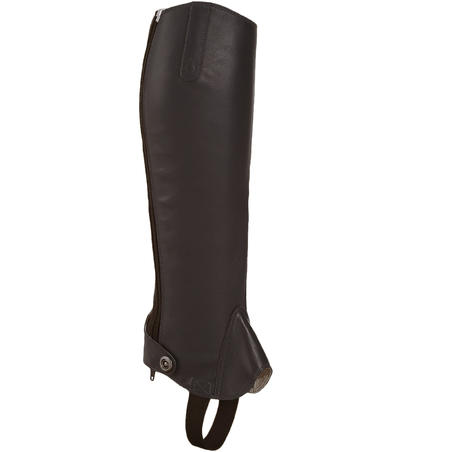 Paddock 700 Adult Horse Riding Leather Half Chaps - Brown