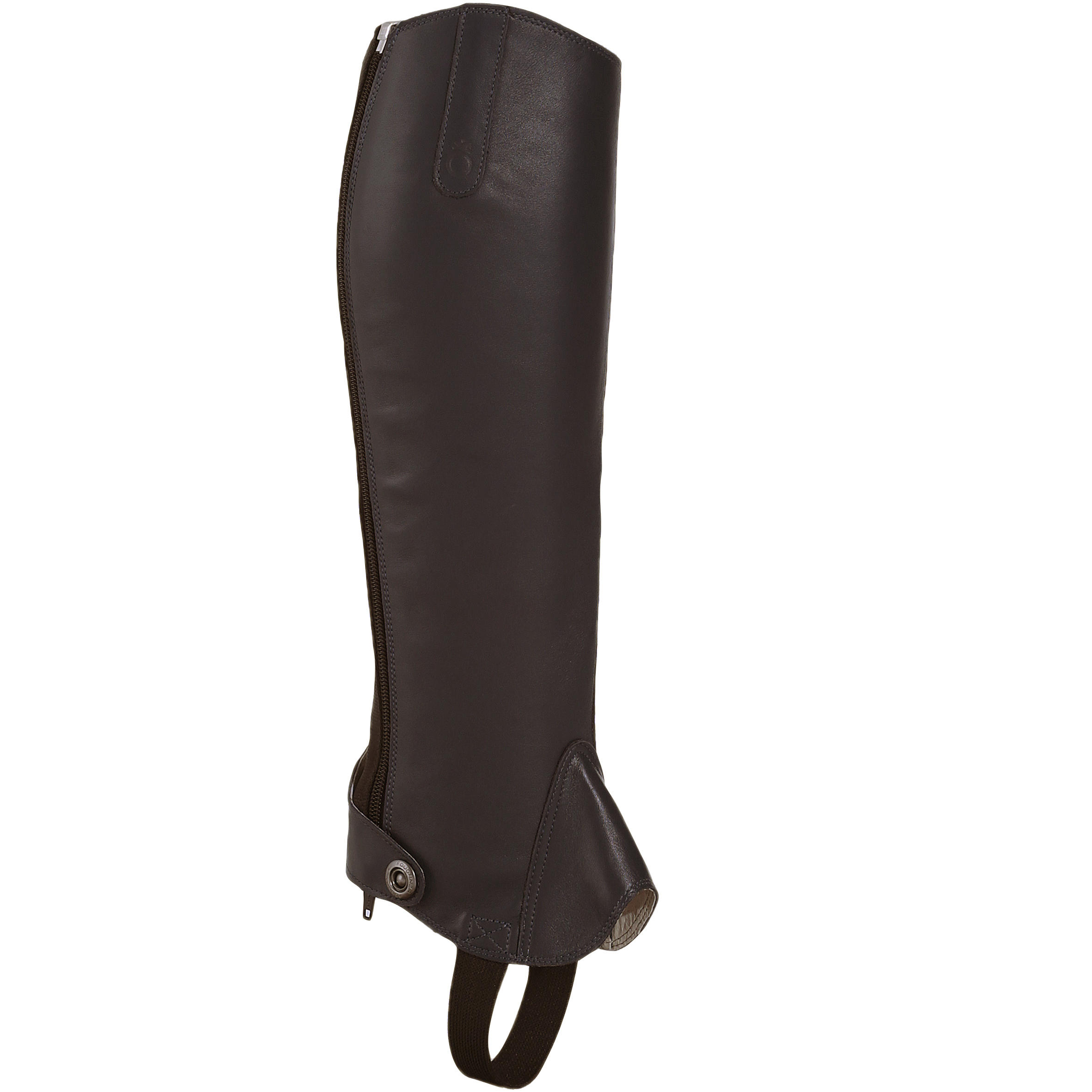 Paddock 700 Adult Horse Riding Leather Half Chaps - Brown 1/10
