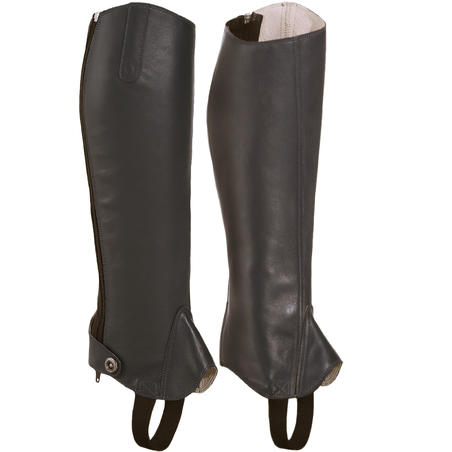 Paddock 700 Adult Horse Riding Leather Half Chaps - Brown
