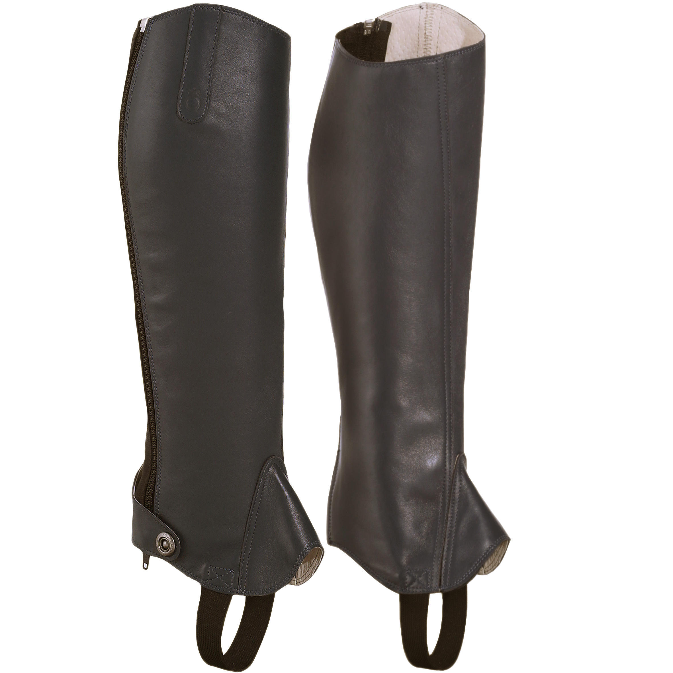 Paddock 700 Adult Horse Riding Leather Half Chaps - Brown 2/10