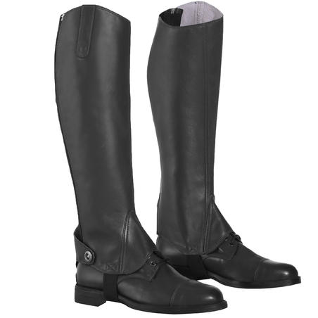 Paddock 700 Adult Horse Riding Leather Half Chaps - Black