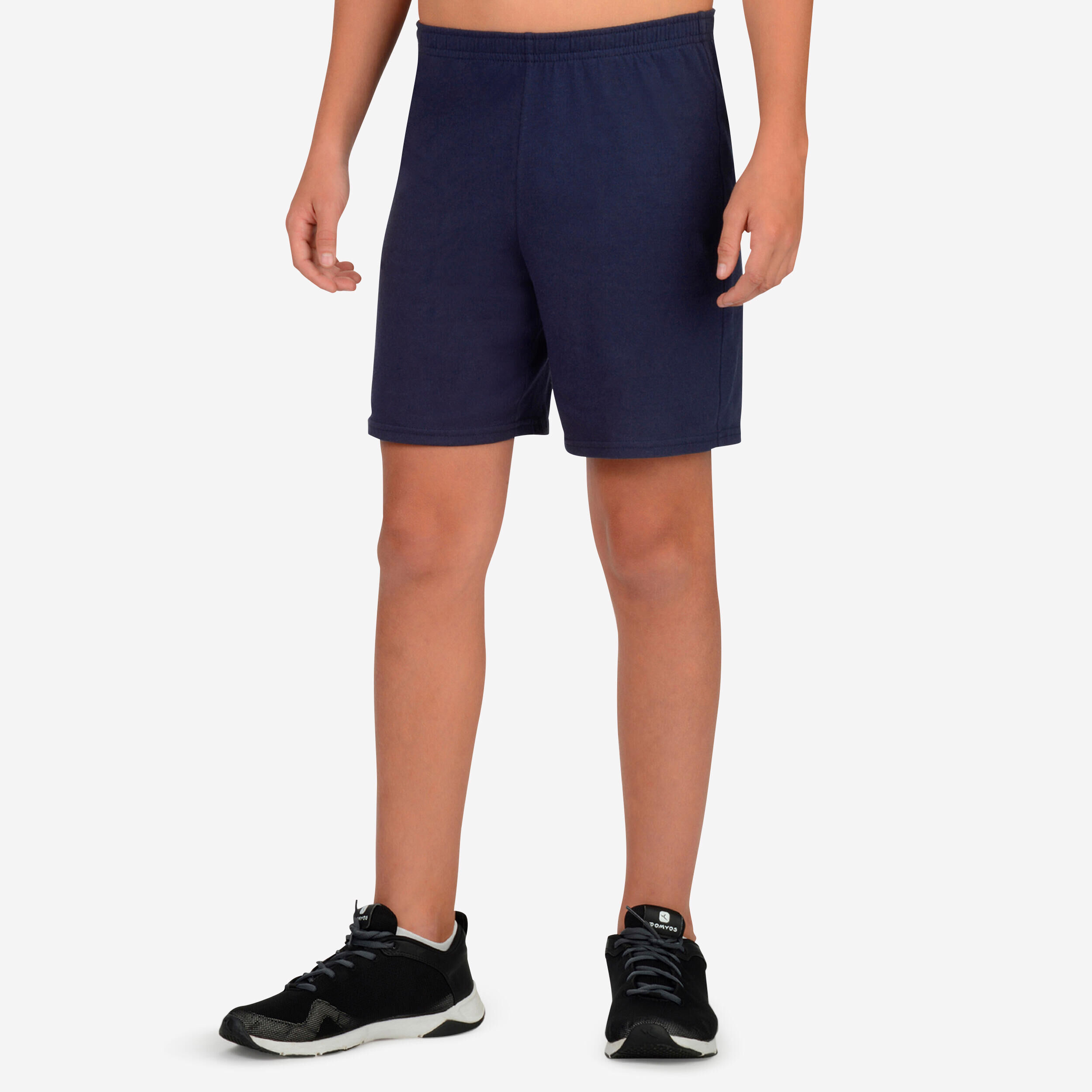 DOMYOS Kids' Basic Cotton Shorts - Navy